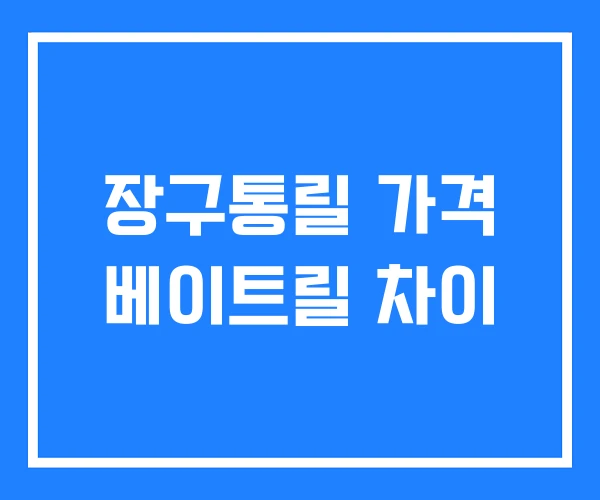 장구통릴 가격 베이트릴 차이 장구통릴 가격 베이트릴 차이