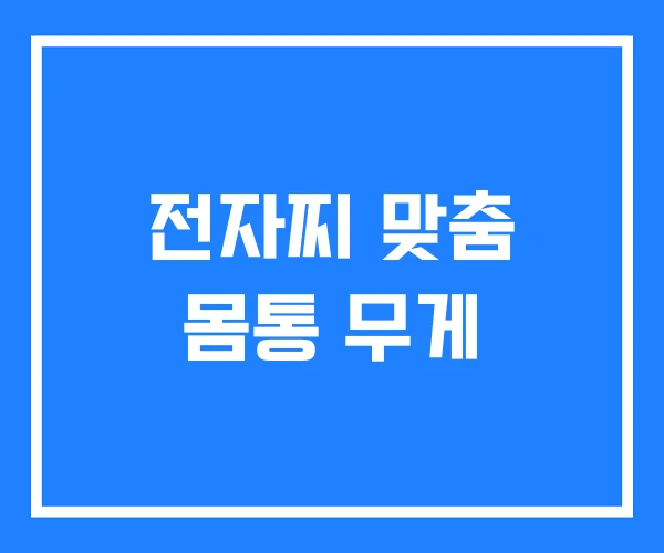 전자찌 맞춤 몸통 무게