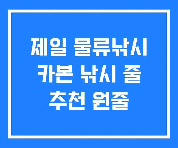 제일 물류낚시 카본 낚시 줄 추천 원줄