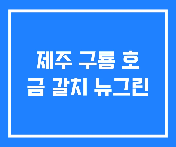 제주 구룡 호 금 갈치 뉴그린