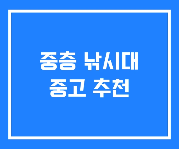 중층 낚시대 중고 추천 중층 낚시대 중고 추천