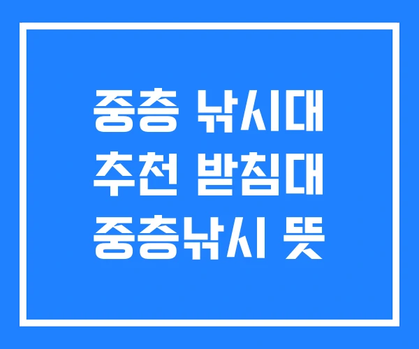 중층 낚시대 추천 받침대 중층낚시 뜻