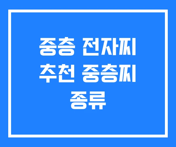 중층 전자찌 추천 중층찌 종류