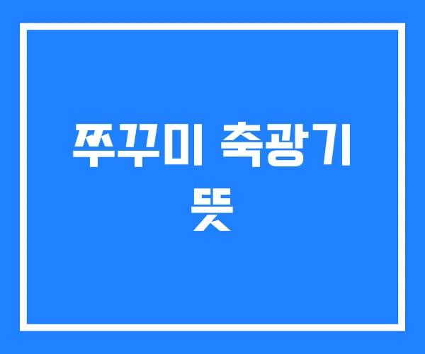 쭈꾸미 축광기 뜻 쭈꾸미 축광기 뜻