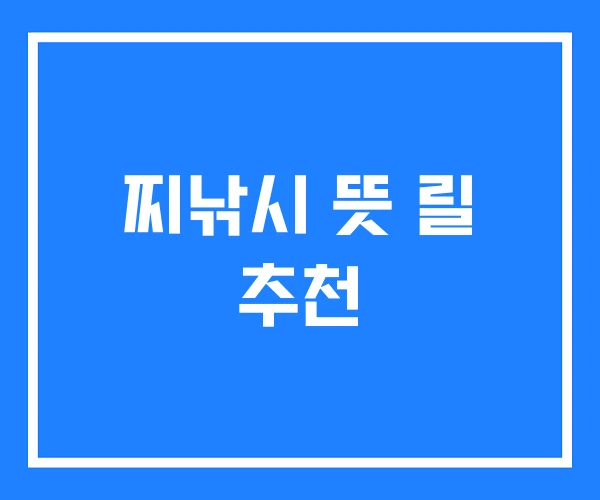 찌낚시 뜻 릴 추천