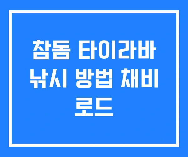 참돔 타이라바 낚시 방법 채비 로드