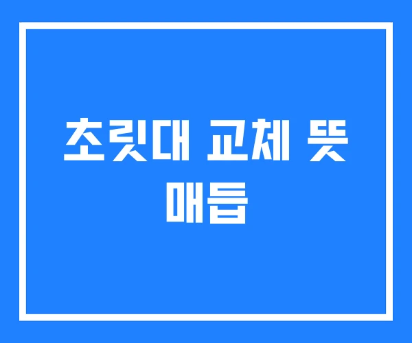 초릿대 교체 뜻 매듭