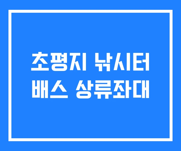 초평지 낚시터 배스 상류좌대