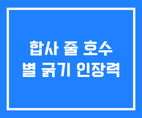 합사 줄 호수 별 굵기 인장력 합사 줄 호수 별 굵기 인장력