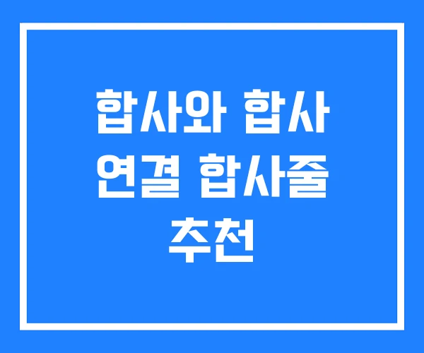 합사와 합사 연결 합사줄 추천
