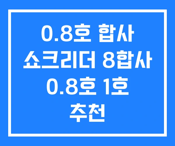 0.8호 합사 쇼크리더 8합사 0.8호 1호 추천