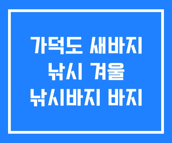 가덕도 새바지 낚시 겨울 낚시바지 바지