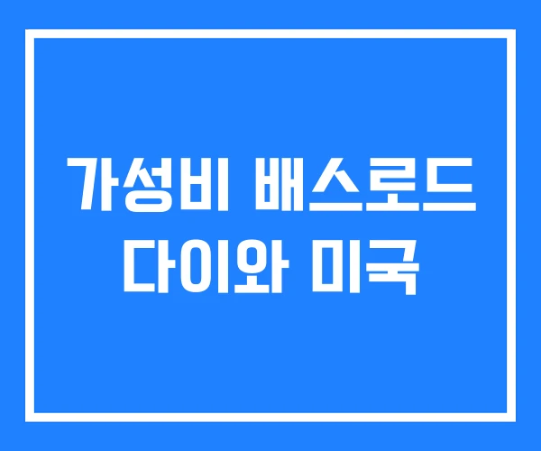 가성비 배스로드 다이와 미국