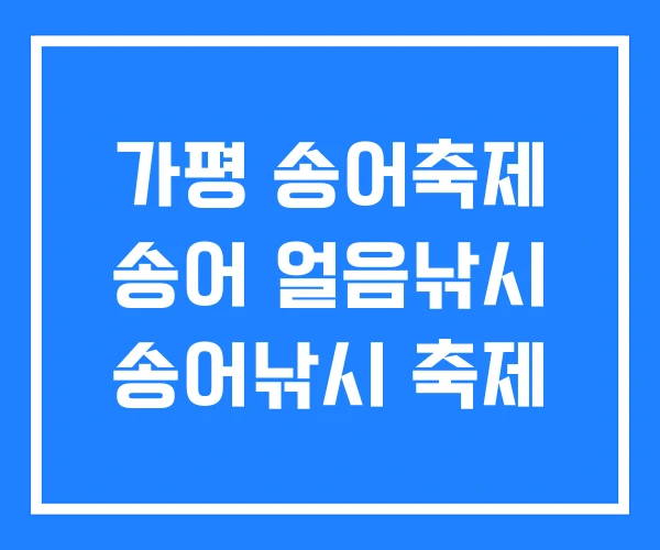 가평 송어축제 송어 얼음낚시 송어낚시 축제