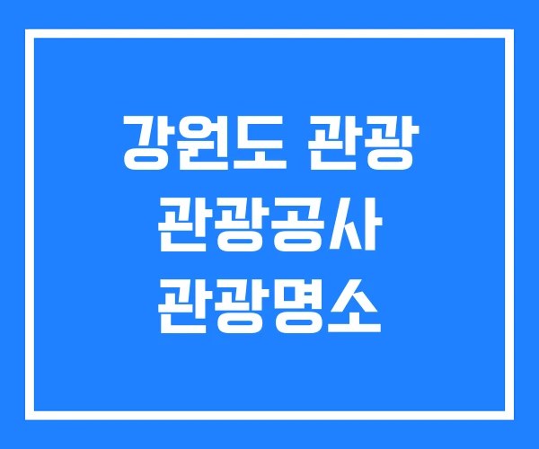 강원도 관광 관광공사 관광명소
