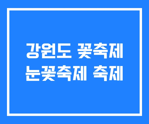 강원도 꽃축제 눈꽃축제 축제