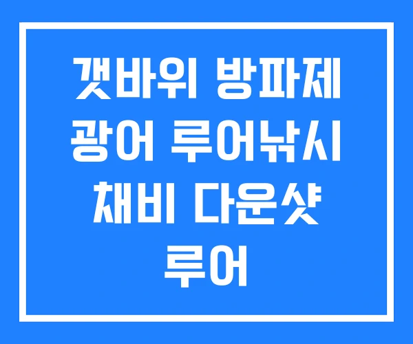 갯바위 방파제 광어 루어낚시 채비 다운샷 루어