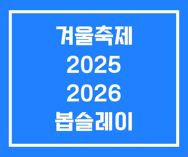 겨울축제 2025 2026 봅슬레이