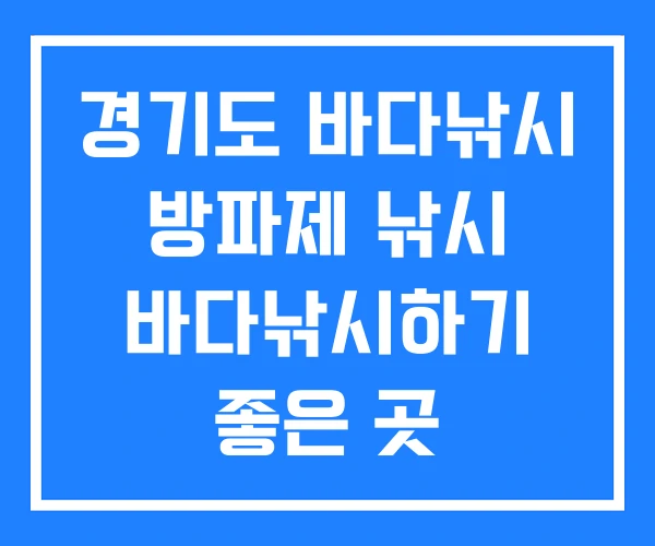 경기도 바다낚시 방파제 낚시 바다낚시하기 좋은 곳
