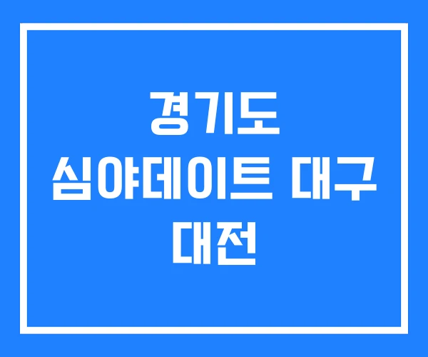경기도 심야데이트 대구 대전