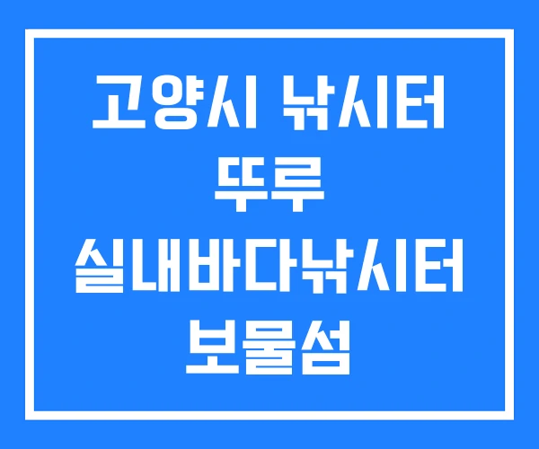 고양시 낚시터 뚜루 실내바다낚시터 보물섬