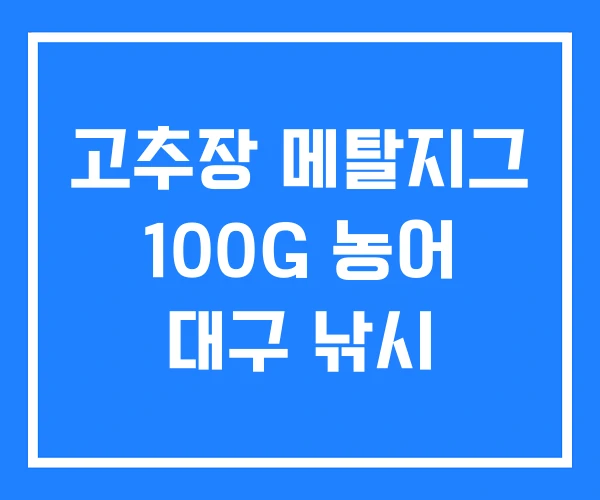 고추장 메탈지그 100G 농어 대구 낚시