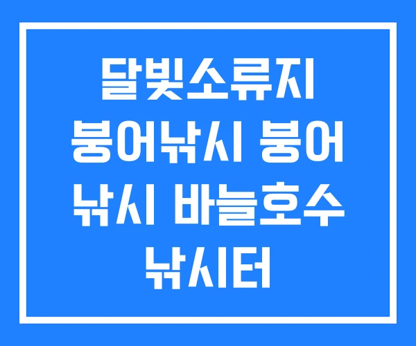 달빛소류지 붕어낚시 붕어 낚시 바늘호수 낚시터