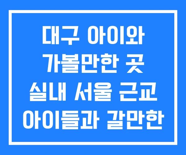 대구 아이와 가볼만한 곳 실내 서울 근교 아이들과 갈만한 대구 아이와 가볼만한 곳 실내 서울 근교 아이들과 갈만한