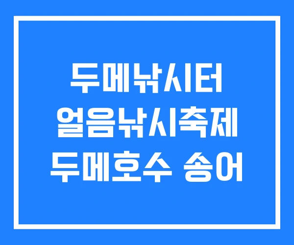 두메낚시터 얼음낚시축제 두메호수 송어