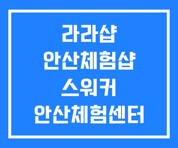 라라샵 안산체험샵 스워커 안산체험센터 안산 12경