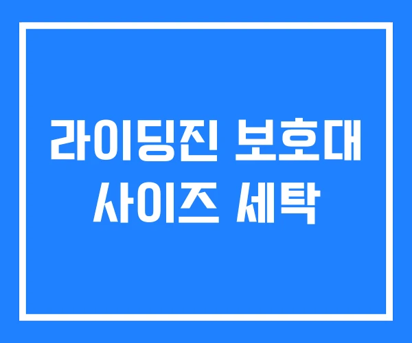 라이딩진 보호대 사이즈 세탁
