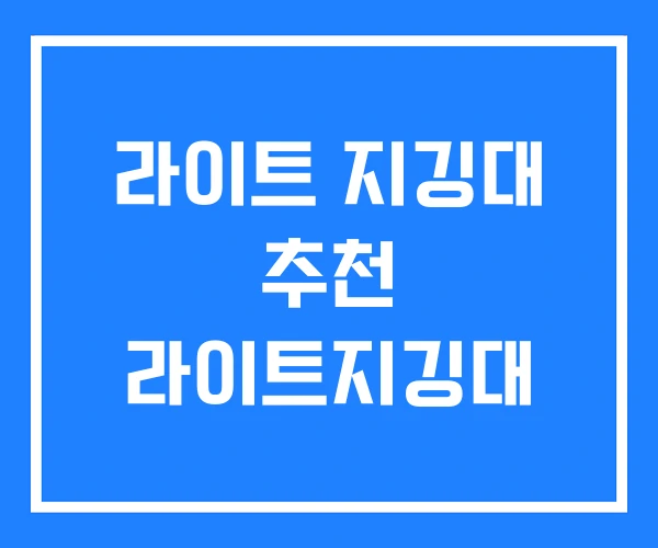 라이트 지깅대 추천 라이트지깅대