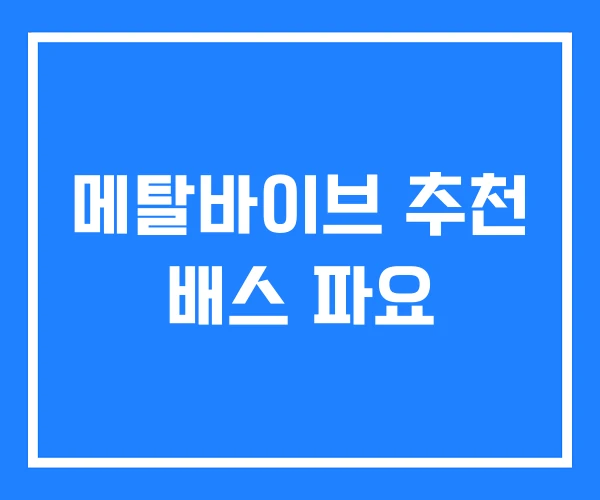 메탈바이브 추천 배스 파요 메탈바이브 추천 배스 파요