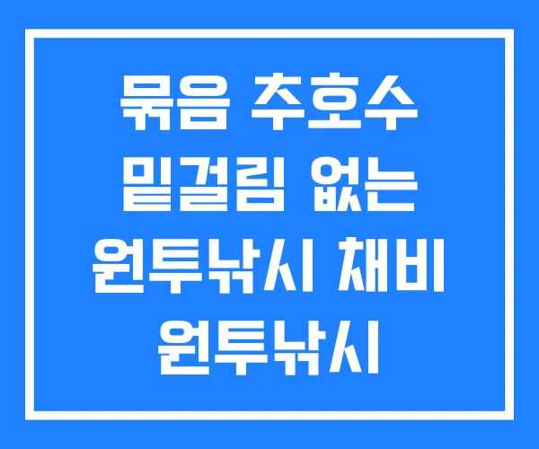 묶음 추호수 밑걸림 없는 원투낚시 채비 원투낚시