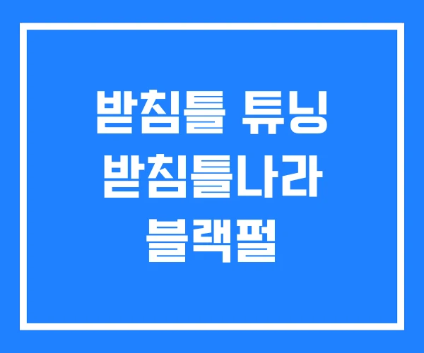 받침틀 튜닝 받침틀나라 블랙펄