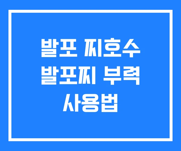 발포 찌호수 발포찌 부력 사용법