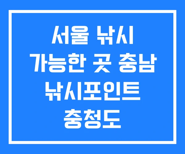 서울 낚시 가능한 곳 충남 낚시포인트 충청도 서울 낚시 가능한 곳 충남 낚시포인트 충청도