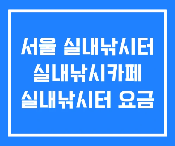 서울 실내낚시터 실내낚시카페 실내낚시터 요금