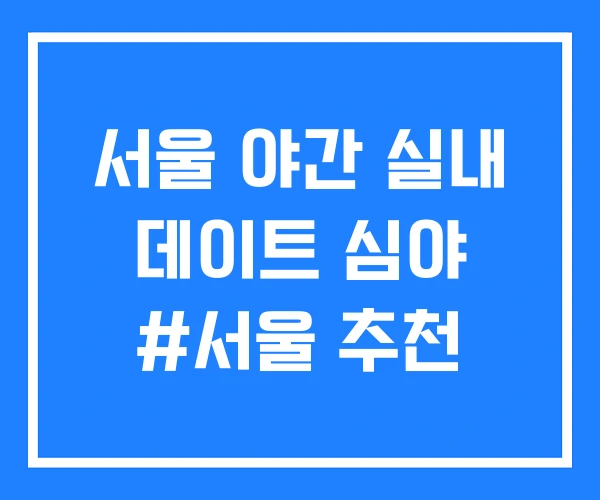 서울 야간 실내 데이트 심야 #서울 추천 서울 야간 실내 데이트 심야 #서울 추천