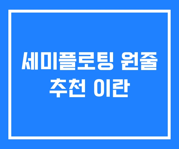 세미플로팅 원줄 추천 이란 세미플로팅 원줄 추천 이란