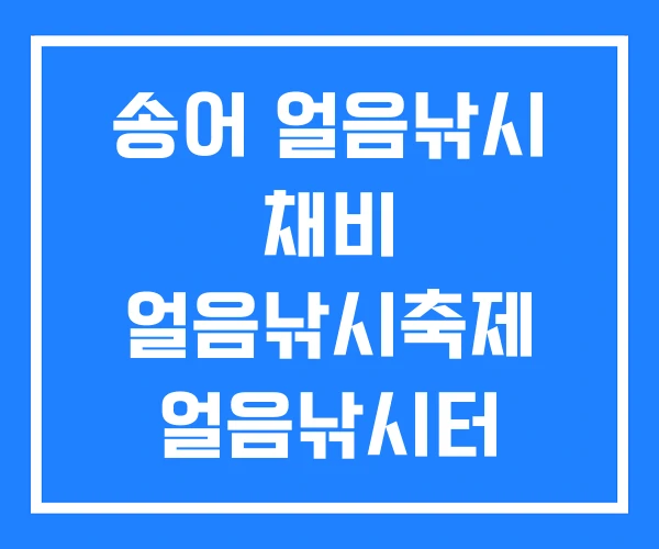 송어 얼음낚시 채비 얼음낚시축제 얼음낚시터