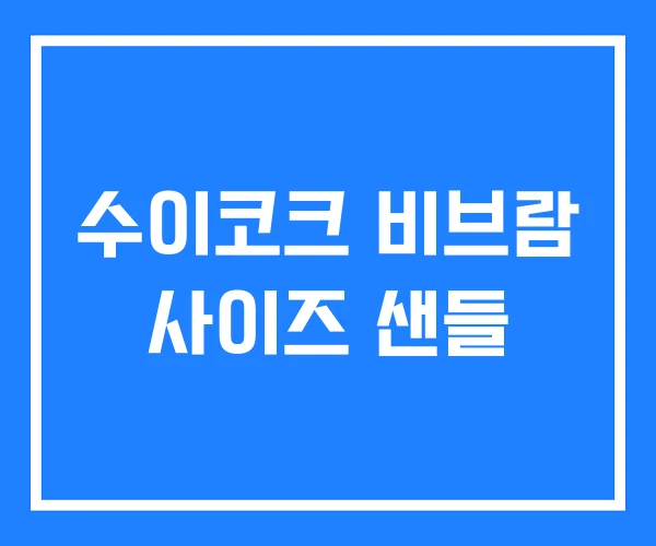 수이코크 비브람 사이즈 샌들