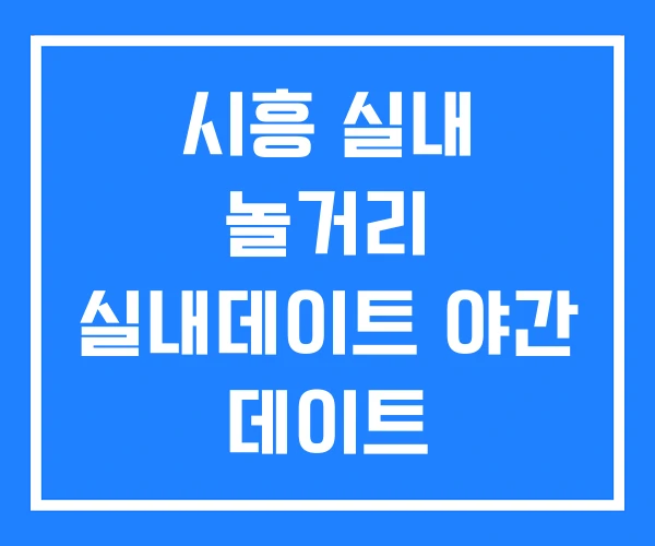 시흥 실내 놀거리 실내데이트 야간 데이트 시흥 실내 놀거리 실내데이트 야간 데이트