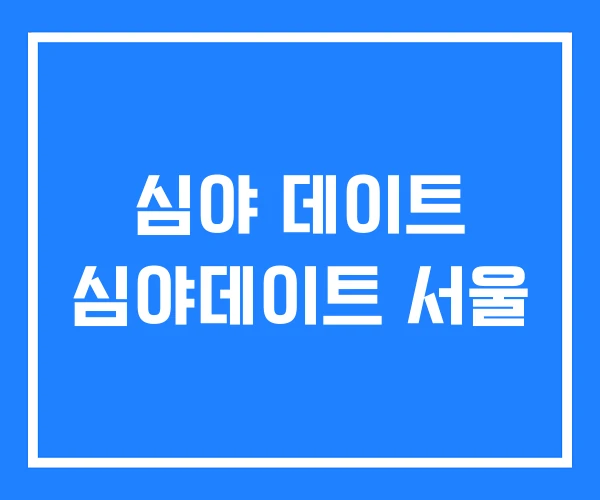 심야 데이트 심야데이트 서울