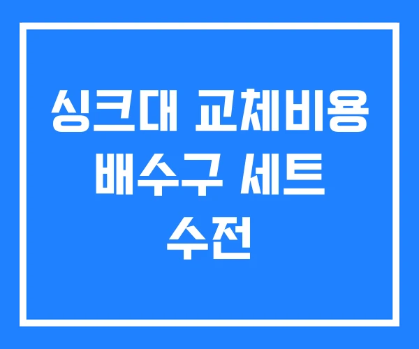 싱크대 교체비용 배수구 세트 수전 싱크대 교체비용 배수구 세트 수전