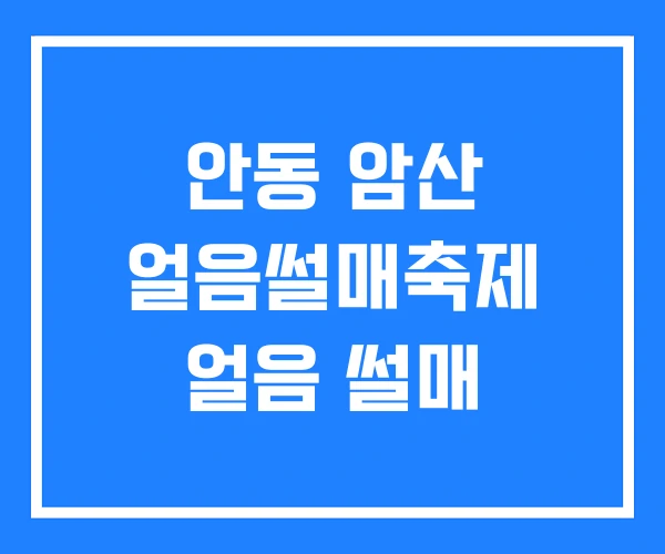 안동 암산 얼음썰매축제 얼음 썰매