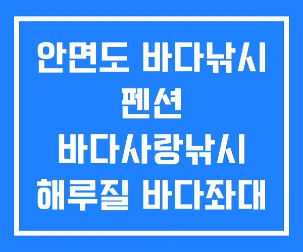 안면도 바다낚시 펜션 바다사랑낚시 해루질 바다좌대 낚시 체험