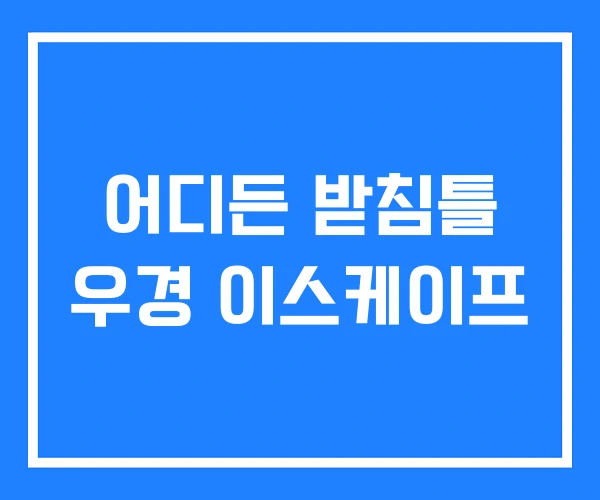 어디든 받침틀 우경 이스케이프