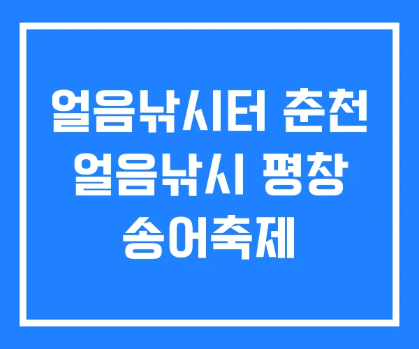 얼음낚시터 춘천 얼음낚시 평창 송어축제