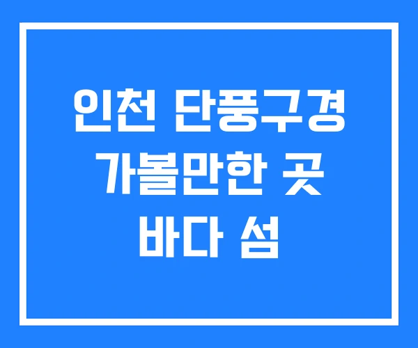 인천 단풍구경 가볼만한 곳 바다 섬 인천 단풍구경 가볼만한 곳 바다 섬